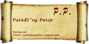 Patkány Petur névjegykártya
